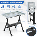 Folding Welding Table Welding Workbench with 2 Fixed Wheels 4-Level Height by DirectDeals