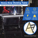 Folding Welding Table Welding Workbench with 2 Fixed Wheels 4-Level Height by LJGDeals