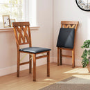 Folding Wooden Dining Chair Set of 2 Faux Leather Upholstered Kitchen Armless Chairs by LJGDeals