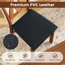 Folding Wooden Dining Chair Set of 2 Faux Leather Upholstered Kitchen Armless Chairs by LJGDeals