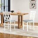 Folding Wooden Dining Chair Set of 2 Faux Leather Upholstered Kitchen Armless Chairs by LJGDeals