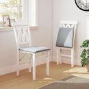 Folding Wooden Dining Chair Set of 2 Faux Leather Upholstered Kitchen Armless Chairs by LJGDeals