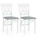 Folding Wooden Dining Chair Set of 2 Faux Leather Upholstered Kitchen Armless Chairs by LJGDeals
