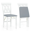 Folding Wooden Dining Chair Set of 2 Faux Leather Upholstered Kitchen Armless Chairs by LJGDeals