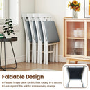 Folding Wooden Dining Chair Set of 2 Faux Leather Upholstered Kitchen Armless Chairs by LJGDeals