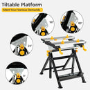 Folding Work Table with Tiltable Platform and 7-level Adjustable Height-Black by LJGDeals