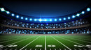 Football Stadium Wallpaper Mural. Bright lights over 50 yard line.