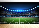 Football Stadium Wallpaper Mural. Bright lights over 50 yard line.