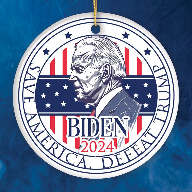 Joe Biden 2024 Presidential Election Ceramic Ornament, Save America