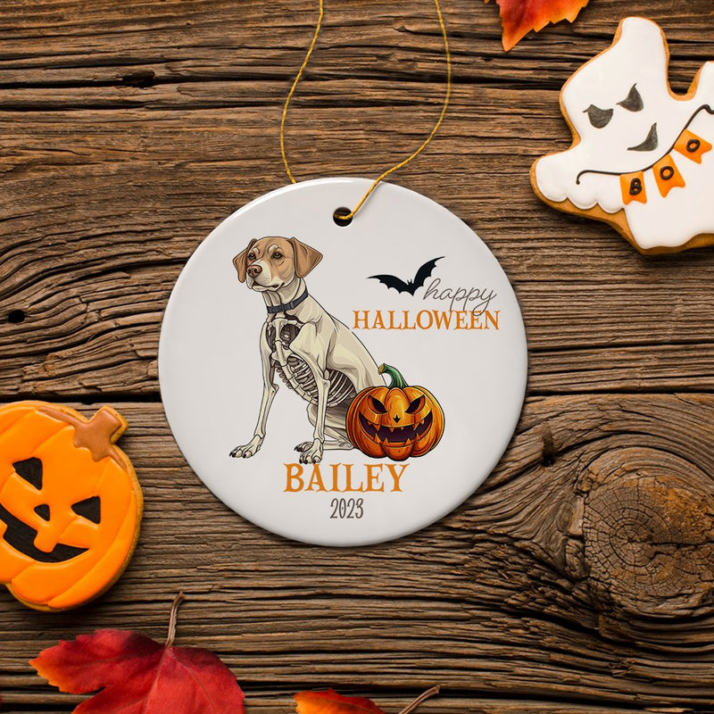 Unique Halloween Skeleton Dog Personalized Ornament, Spooky Season Breed Pet Home Decor