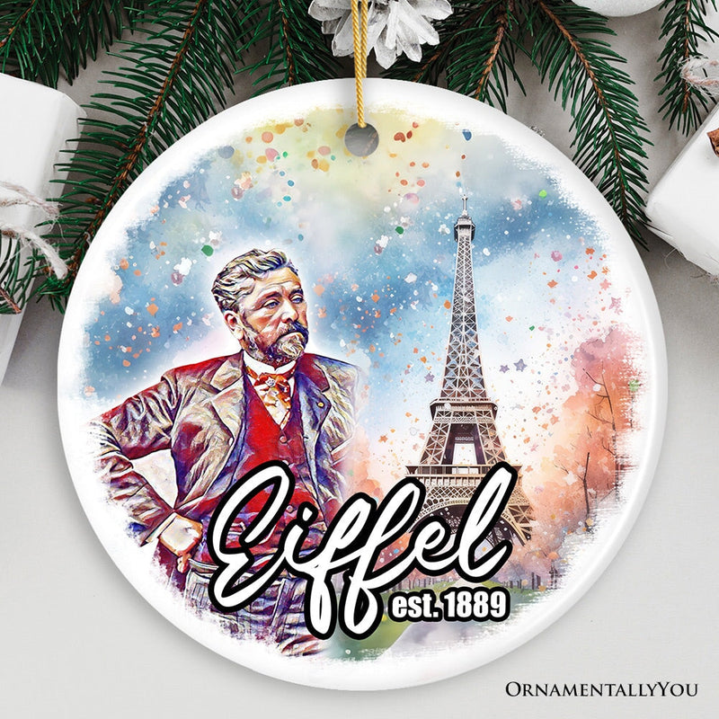 Artistic Eiffel Tower Unique Ceramic Ornament, Handcrafted Paris Decor