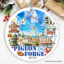 Charming Pigeon Forge Tennessee Artistic Handmade Ornament, Souvenir and Gatlinburg Christmas Decoration