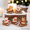 Christmas Critters Animals on Sleighs Set of Five Figurines, 5" Tabletop Holiday Animal Decor with Bunny, Piglet, Duckling, Lamb, and Fox