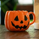Classic Jack O' Lantern Ceramic 4" Pumpkin Mug, Halloween Drinkware and Spooky Fall Decor