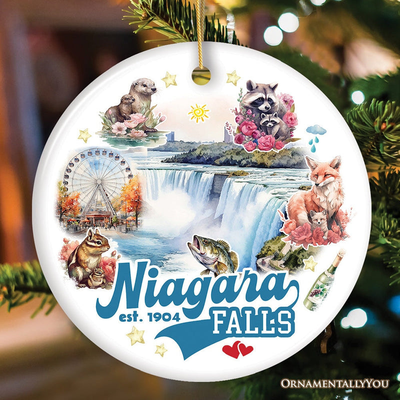 Classically Artistic Niagara Falls Art Ornament, Canadian and New York Paradise Souvenir