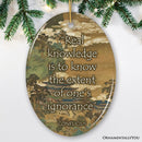 Confucius Wisdom on Ignorance Ceramic Ornament, Self Reflection Quote Decor And Gift