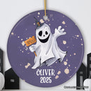 Customized Spooky Ghost Phantom Playful Halloween Ornament