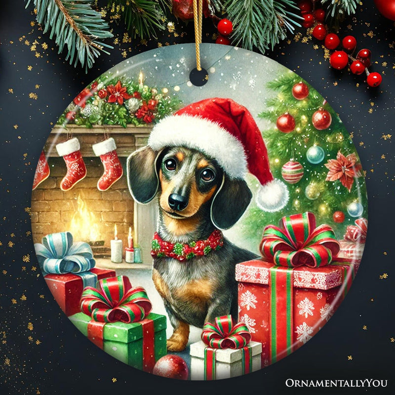 Festive Dachshund Delight Ornament, Joyful Gift and Decor for Christmas Tree