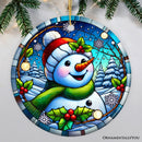 Joyful Winter Snowman Ornament, Playful Frosty Figure for Festive Holiday Decor