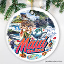 Majestic Maui Island Christmas Ornament, Hawaiian Tropical Paradise Gift and Travel Souvenir