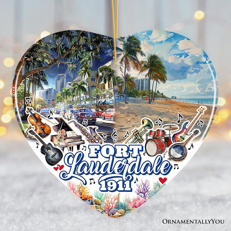 Vibrantly Tropical Fort Lauderdale Ornament, Cultural and Lively Florida Beach Christmas Gift