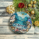 Artistic Glacier National Park Adventure Handmade Ceramic Ornament, Montana Souvenir and Gift