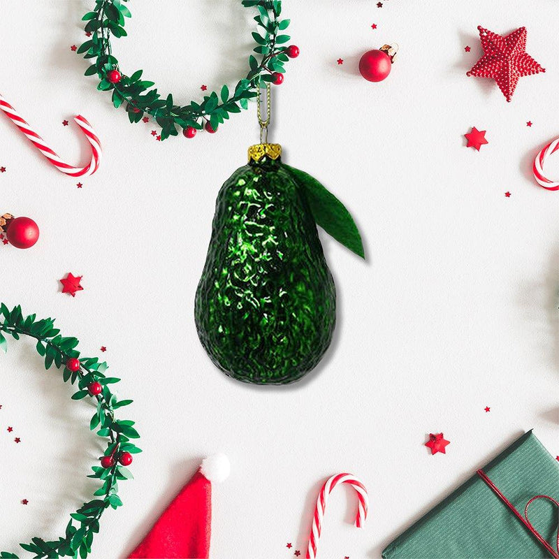 Avocado Glass Christmas Ornament