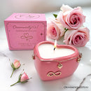Heart Shaped Eternal Love Candle, Romantic Rose Scented Gift with Pendant for Her