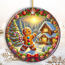 Enchanting Gingerbread Man in a Christmas Village Ornament, Whimsically Cheerful Holiday Gift and Tree Decor