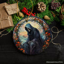 Halloween Angel of Death Stained Glass Style Ceramic Ornament