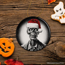 Ghastly Undead Zombie with Santa Hat Ornament, Eerie Christmas Gift for Horror Lovers