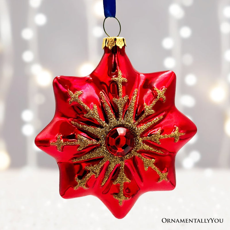 (Pre-Order) Graceful Nativity Star Glass Christmas Ornament, Unique Christian Religious Decor