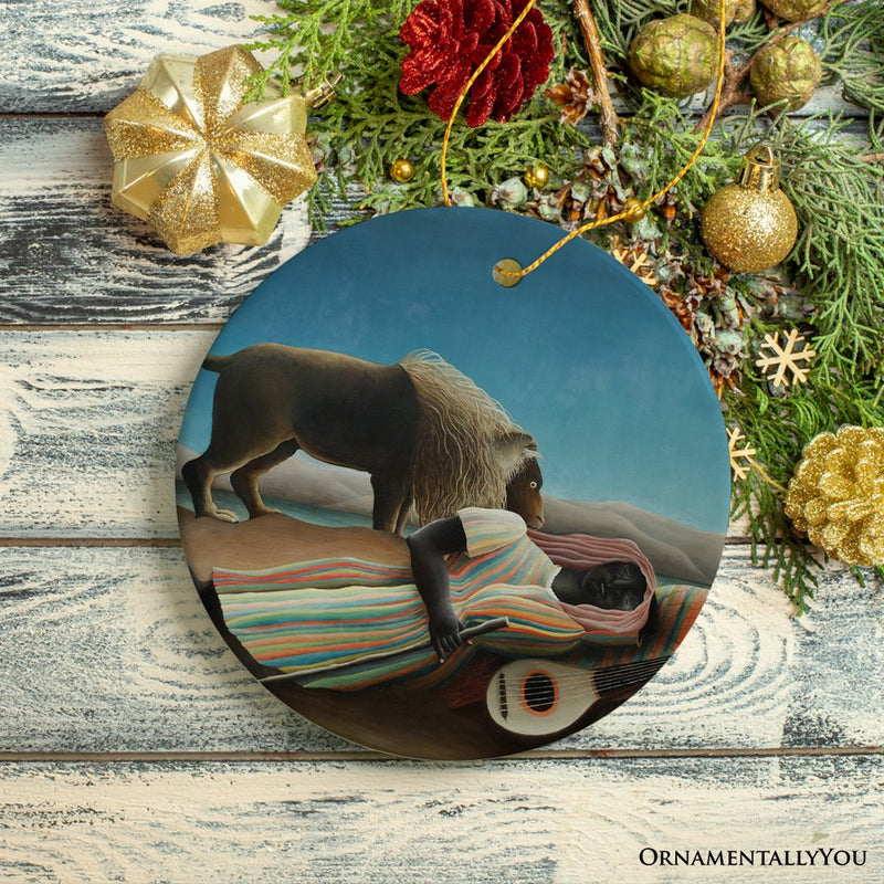 Henri Rousseau the Sleeping Gypsy Ornament, Famous Painting Christmas Decoration Souvenir