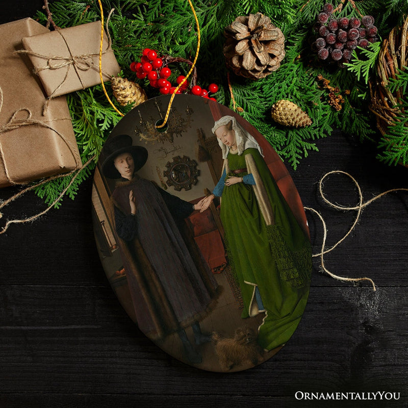 Jan van Eyck the Arnolfini Portrait Ornament, Famous Painting Christmas Decoration Souvenir