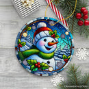 Joyful Winter Snowman Ornament, Playful Frosty Figure for Festive Holiday Decor