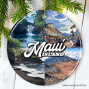 Majestic Maui Island Christmas Ornament, Hawaiian Tropical Paradise Gift and Travel Souvenir