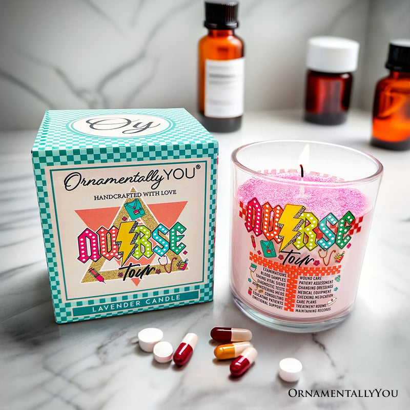 Nurse Tour Candle, Cute RN Nursing Lavender Scented Gift