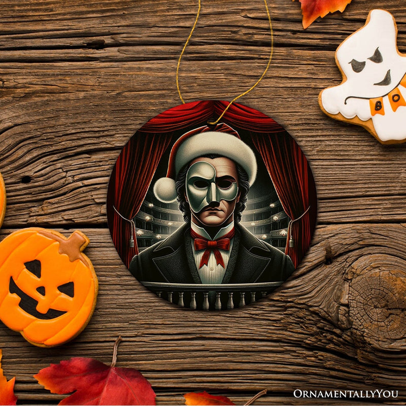 Phantom of the Opera Ceramic Ornament, Menacing Holiday Gift for Halloween Tree