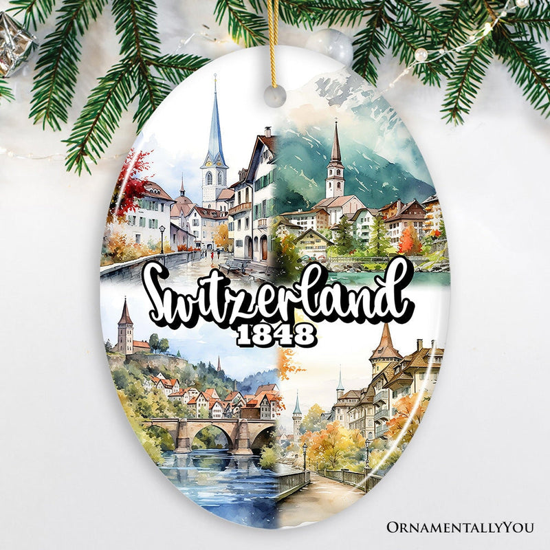 Picturesque Switzerland Landmarks Ornament, Bern Travel Souvenir and Christmas Gift