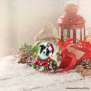 Playful Border Collie with Santa Hat Ornament, Festive Canine Christmas Decor