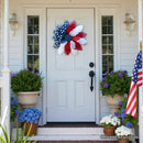 Rustic Burlap Patriotic 22" Wreath, American Flag Style 4th of July Front Door Home Decor