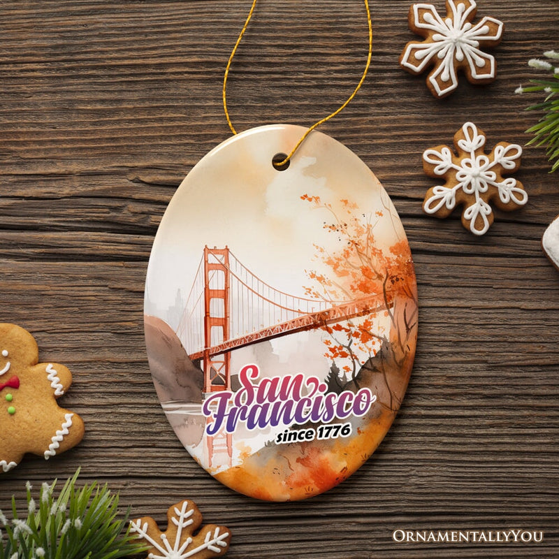 San Francisco Golden Gate Bridge Art Ornament, Travel Souvenir Gift