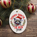 Sorry Santa I've Been Feral Ornament, Funny Raccoon Christmas Gift and Decor