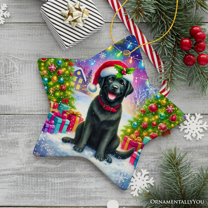 Sparkling Yuletide Black Labrador Retriever Ornament, Joyful Christmas Gift