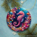 Tropical Tide Treasure Radiant Seahorse Ornament, Ocean-Themed Gift And Decor
