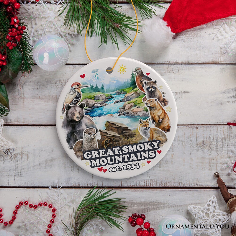 Unique Great Smoky Mountains Handcrafted Nature Ornament, Tennessee and North Carolina National Park Souvenir