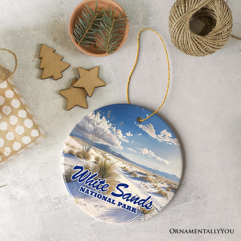 White Sands National Park Scenic Ceramic Ornament, New Mexico Souvenir Christmas Decoration
