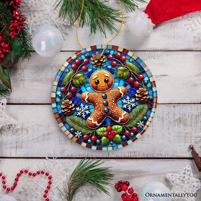 Winter Woodland Gingerbread Man Ornament, Cozy Yuletide Companion for Christmas Decor