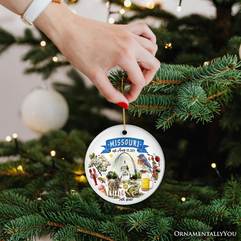 Artistic Missouri State Themes and Landmarks Christmas Ornament