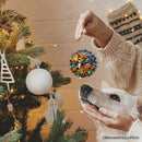 Charming Fawn in Snowy Sunset Ornament, Delightful Woodland Scene for Christmas Decor